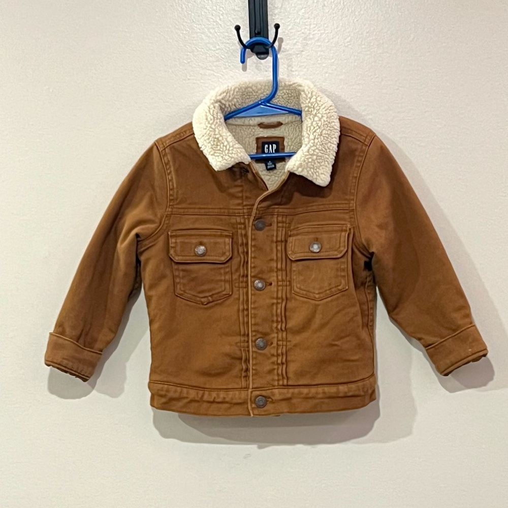 GAP Kids Tan Sherpa lined Jacket